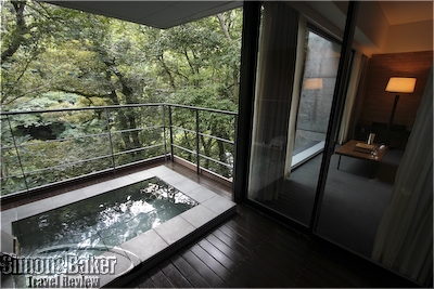 From the hot spring, I could take in the view of both my room and the river below