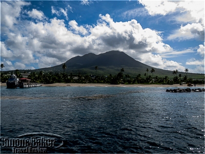From the sailboat we saw Mount Nevis and the shoreline.