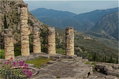 Columns of the temple of Apollo in Delphi