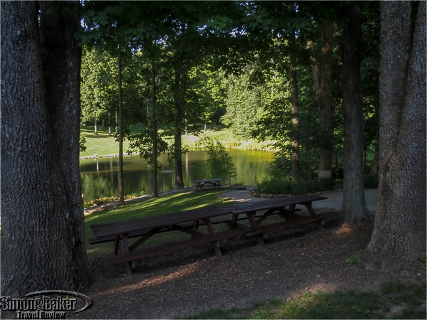 There were many shady spots and picnic tables with a view of the pond 