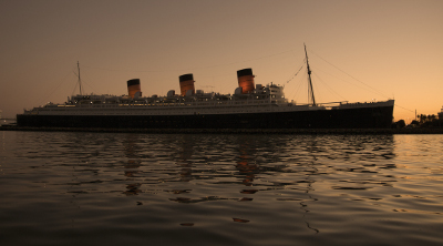 The Queen Mary at dusk