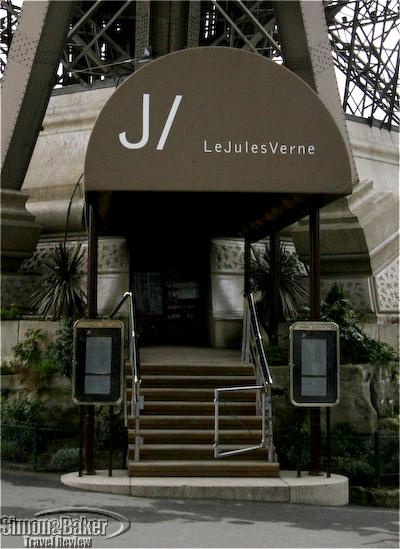 A private entrance at the foot of Eiffel Tower leads to the Jules Verne