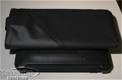 The iPad with the cover installed and keyboard in its sleeve