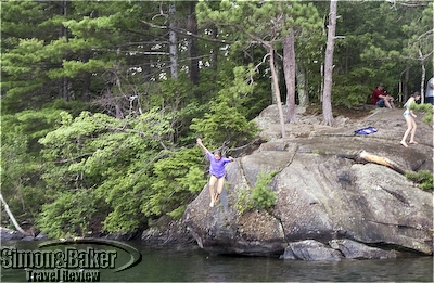 A jumping rock on Squam Lake