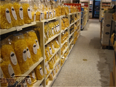 One of the pasta aisles in the market