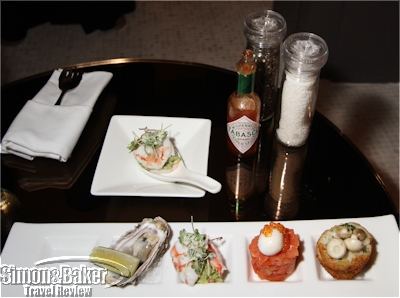 A selection of canapes rounded out the tasting