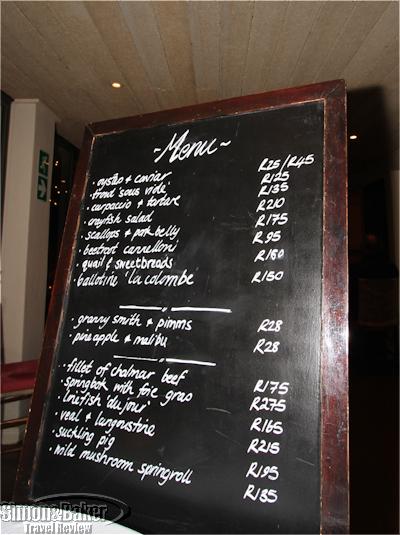 The menu board 