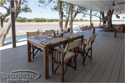 View over the Luangwa river from the dining area of Chinzombo camp