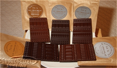 A variety of unique chocolate bars from Le Chocolat