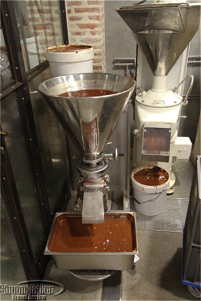 Chocolate is blended, smoothed and processed between roasting and eating