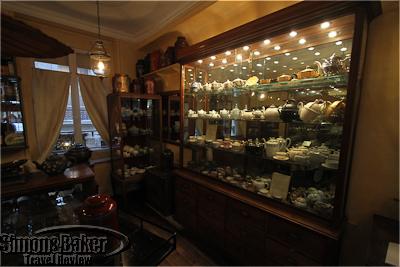 A collection of tea pots from the tea museum