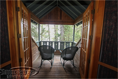The master bedroom featured a screened balcony.