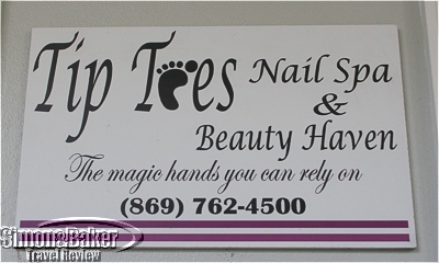 Tip Toes Nail Salon was in the main town of Nevis